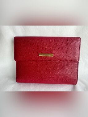 BURBERRY Saffiano Leather Compact Wallet